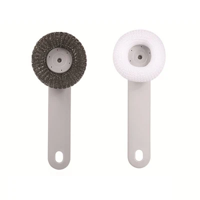 Gray-2pcs 2 шт щетка для чистки кухонных инструментов проволочный шар Бытовая антипригарная щетка для чистки горшков пластиковая PP горшочек набор кистей - Цвет: Gray-2pcs