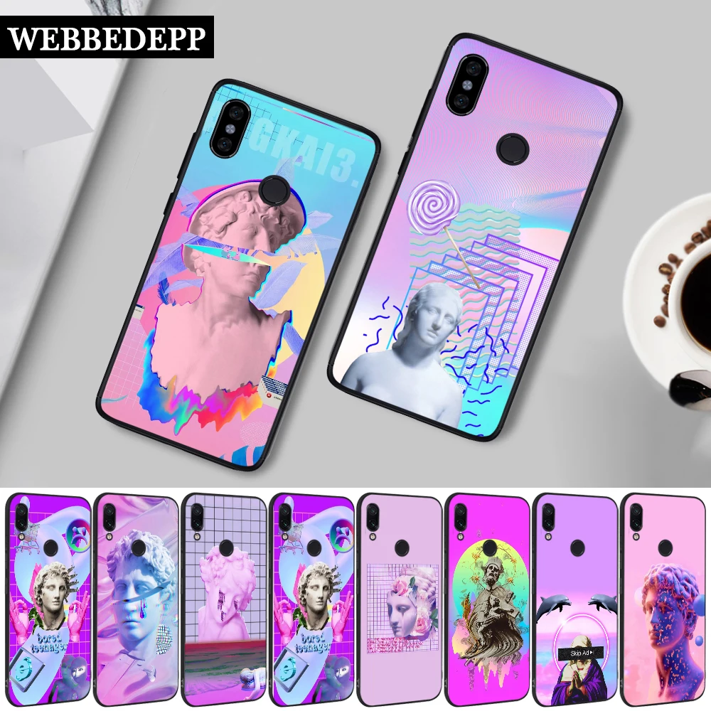 59W Medusa Vaporwave Glitch Art силиконовый чехол для Xiaomi Redmi Note 4X 5 6 7 8 8T Pro 5A Prime|Бамперы| |