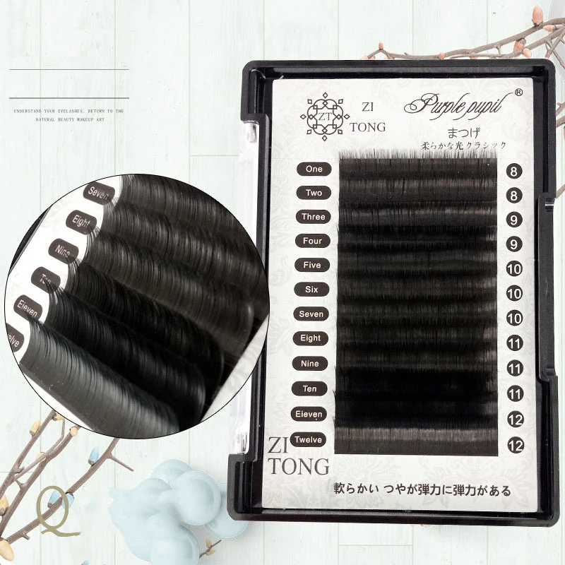 

Matte Mixed Flat Eyelash Extension Light Weight Professionals Ellipse Flat Lash Split Tip profession Soft Silk Flat Lashes Curl