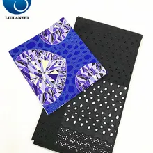 BEAUTIFICAL 3 ярдов+ 2,5 ярдов африканская кружевная ткань Анкара восковая печать хлопок вуаль кружева сухие кружева нигерийские tissu ML8WR117-135