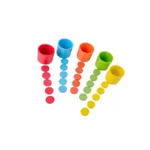 1 Set Color Classification Cup Desktop Game Toy Early Educational Toy Playthings Wooden Toys For Kids Children Kindergarten