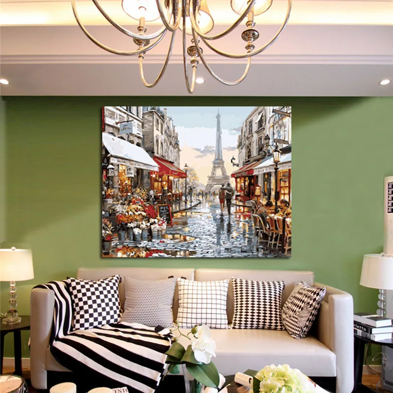 

Civic Landscape Canvas Oil Painting Paris France Tower Prints Poster For Living Room Wall Art Wedding Decoration Paintings