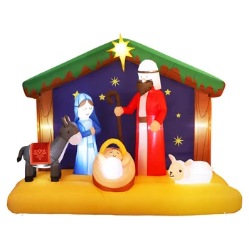 

YUNLIGHTS Stable Safe LED Light Blown Up Jesus's Birth for Church Party Park Garden