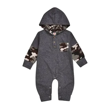 

Baby Camouflage Jumpsuit Toddler Baby Kids Printed Patchwork Hoodie Romper Spring Infant Boys Long Sleeve Jumpsuits 0-24m #LR5