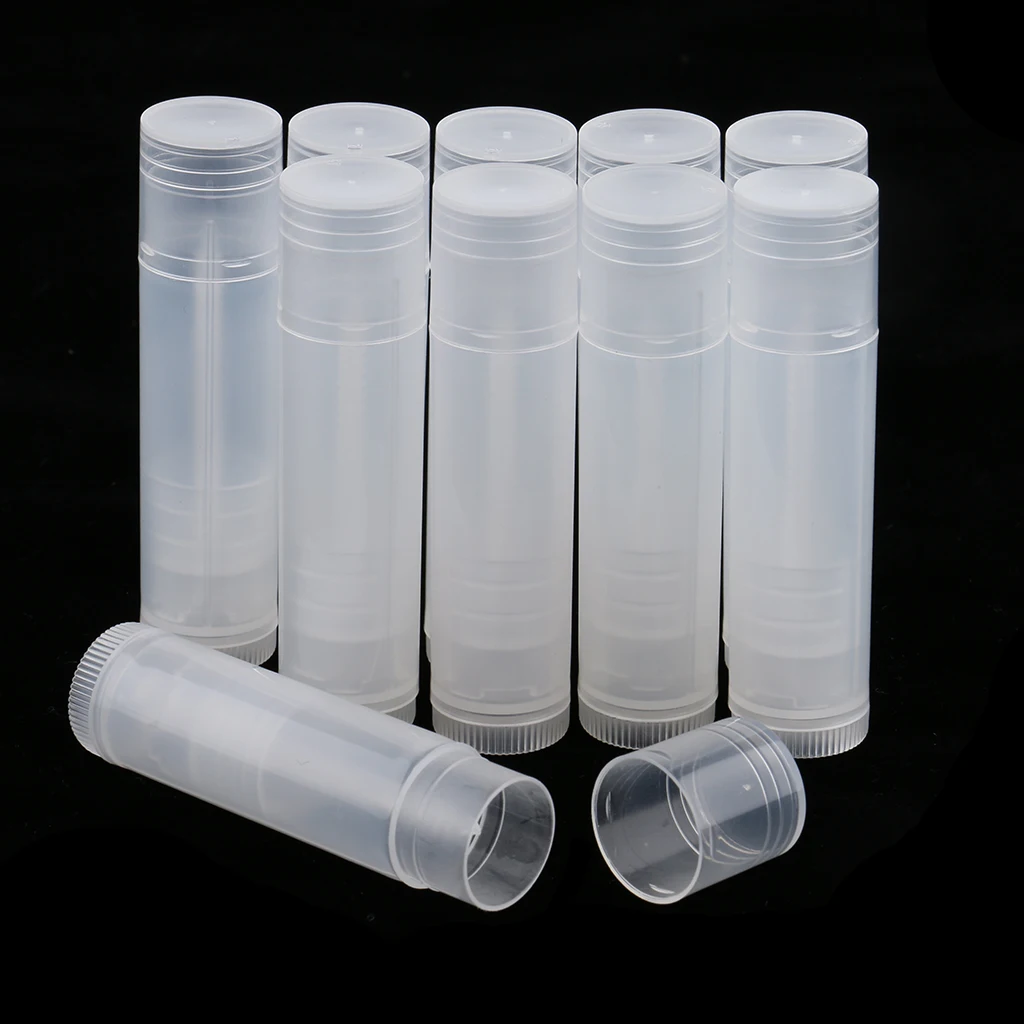 10pcs Refillable Empty Lip Balm Tubes Cosmetic Makeup Lip Stick Containers Lipstick Bottles Containers 2.6x0.63 inch
