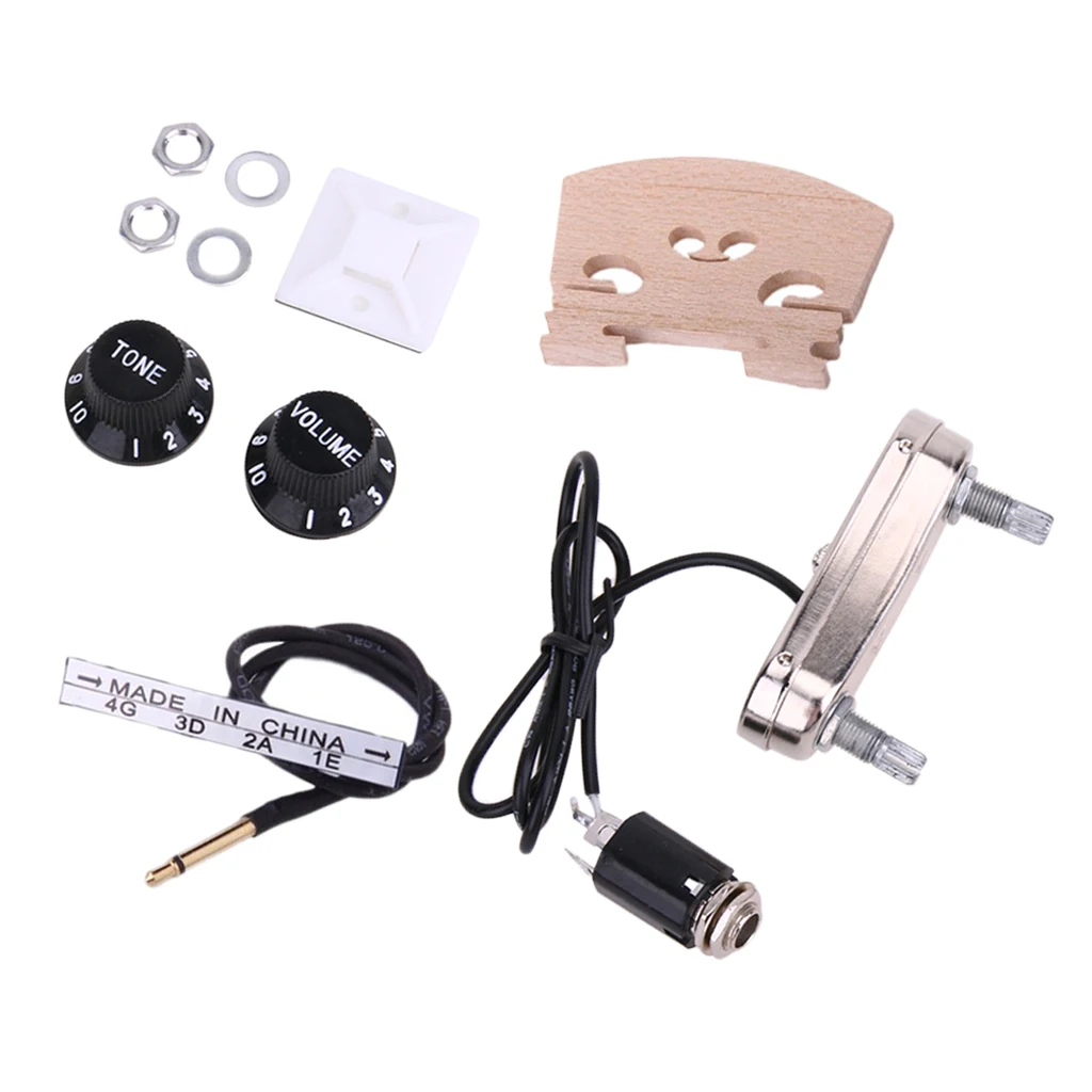 SetOfViolinPickup44BridgePreampWithVolumeToneForElectric