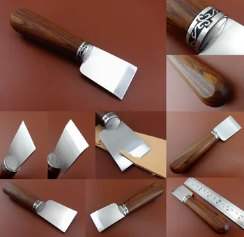 

Leather Craft Hardwood Handle All Purpose Straight Skiver Trim Cutter Knife Tool - Creaser Groover Skiver Beveler Awl Slicker
