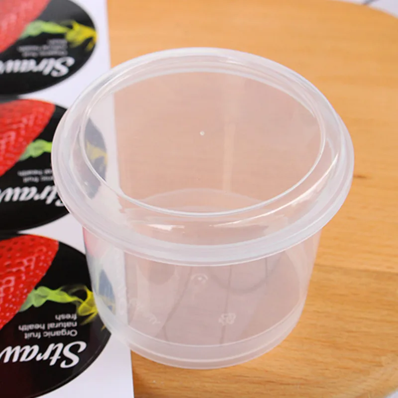 

40pcs High quality transparent round ice cream cup 170ml small pudding cup party DIY maker decoration dessert cups with lid