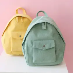 Harajuku Симпатичные Школьные рюкзаки для подростков Женская дорожная сумка для мужчин маленький вельветовый спортивный рюкзак