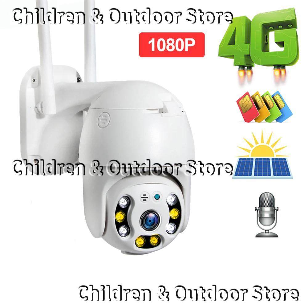 4G SIM IP CCTV камера монитор безопасности 1080P H.265X PTZ наружная полушарие мини SD карта