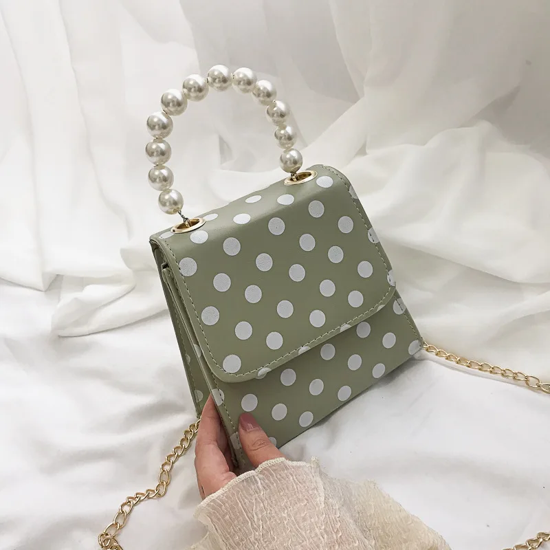 

Bags Women 2019 Summer Korean-style Fashion Chain Contrast Color Shoulder Bag INS Pearl Hand Shoulder Bag
