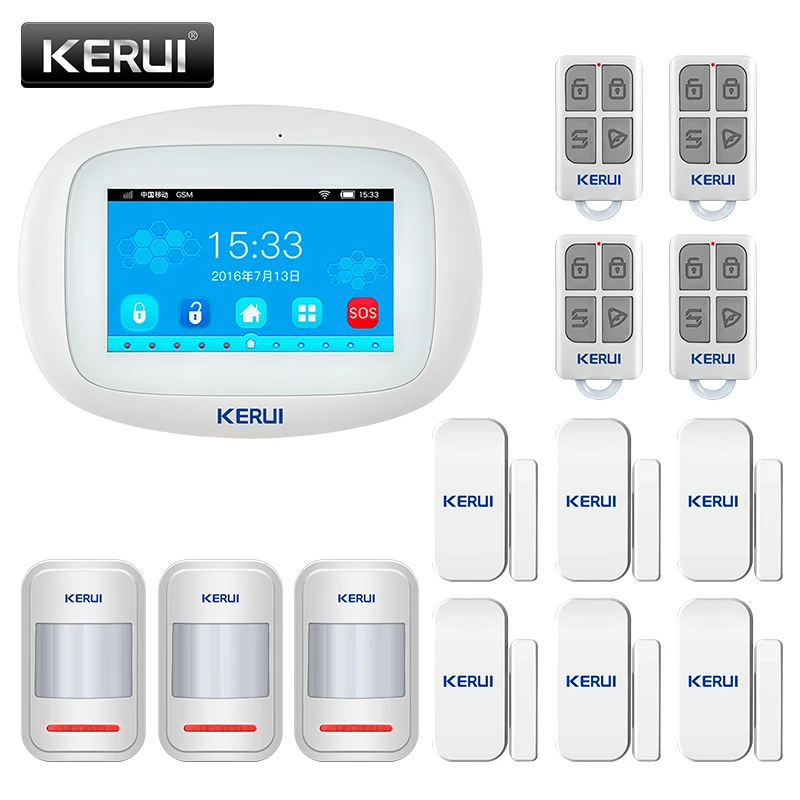 

KERUI Alarm System K52 WIFI GSM 4.3 Inch Big TFT Touch Screen for Home Security Motion Detector Door Sensor APP Remote Control