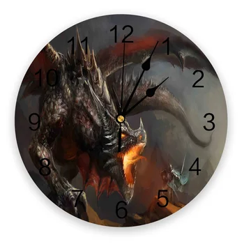 

Dragon-Slaughtering Warriors In The Middle Ages Wall Clock Kitchen Home Living Room Decorative Kitchen Wall Decor Hanging Clock