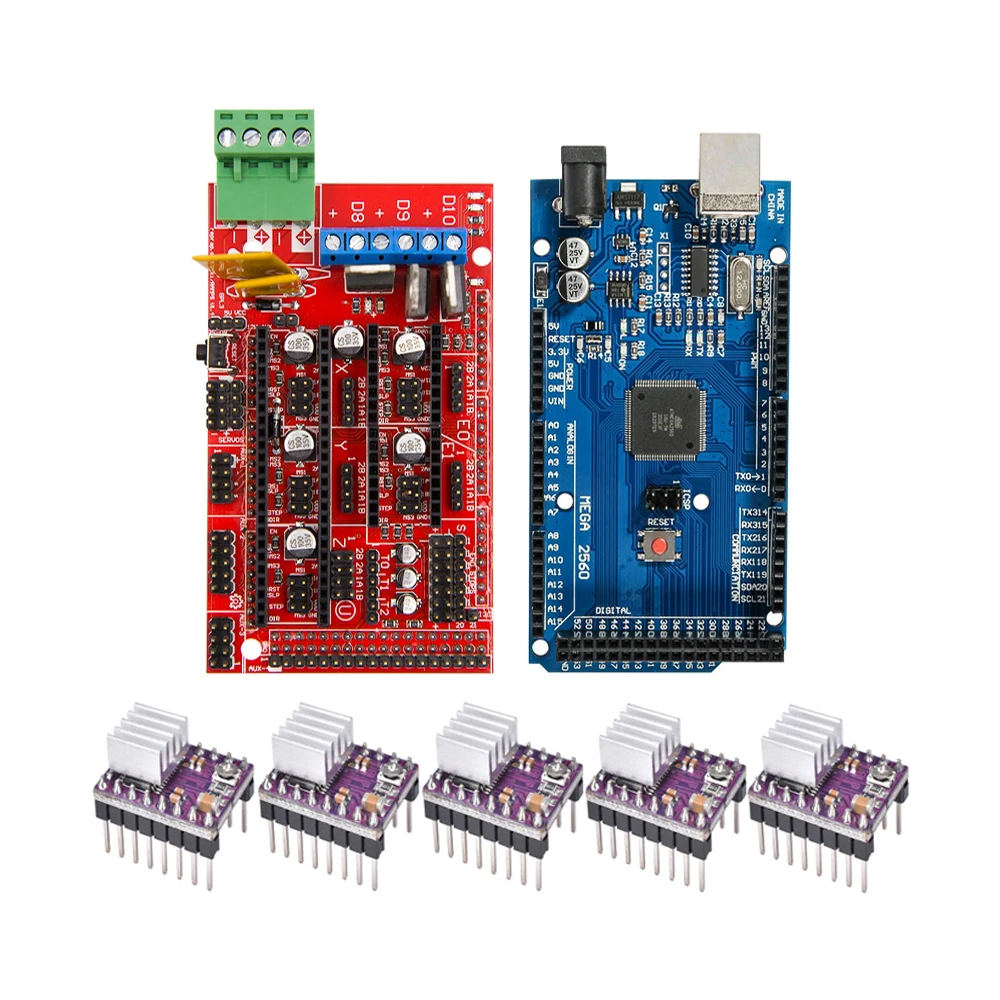 Ramps 1 4 комплект Mega 2560 R3 + RAMPS панель управления 5 шт. DRV8825 шаговый двигатель привод