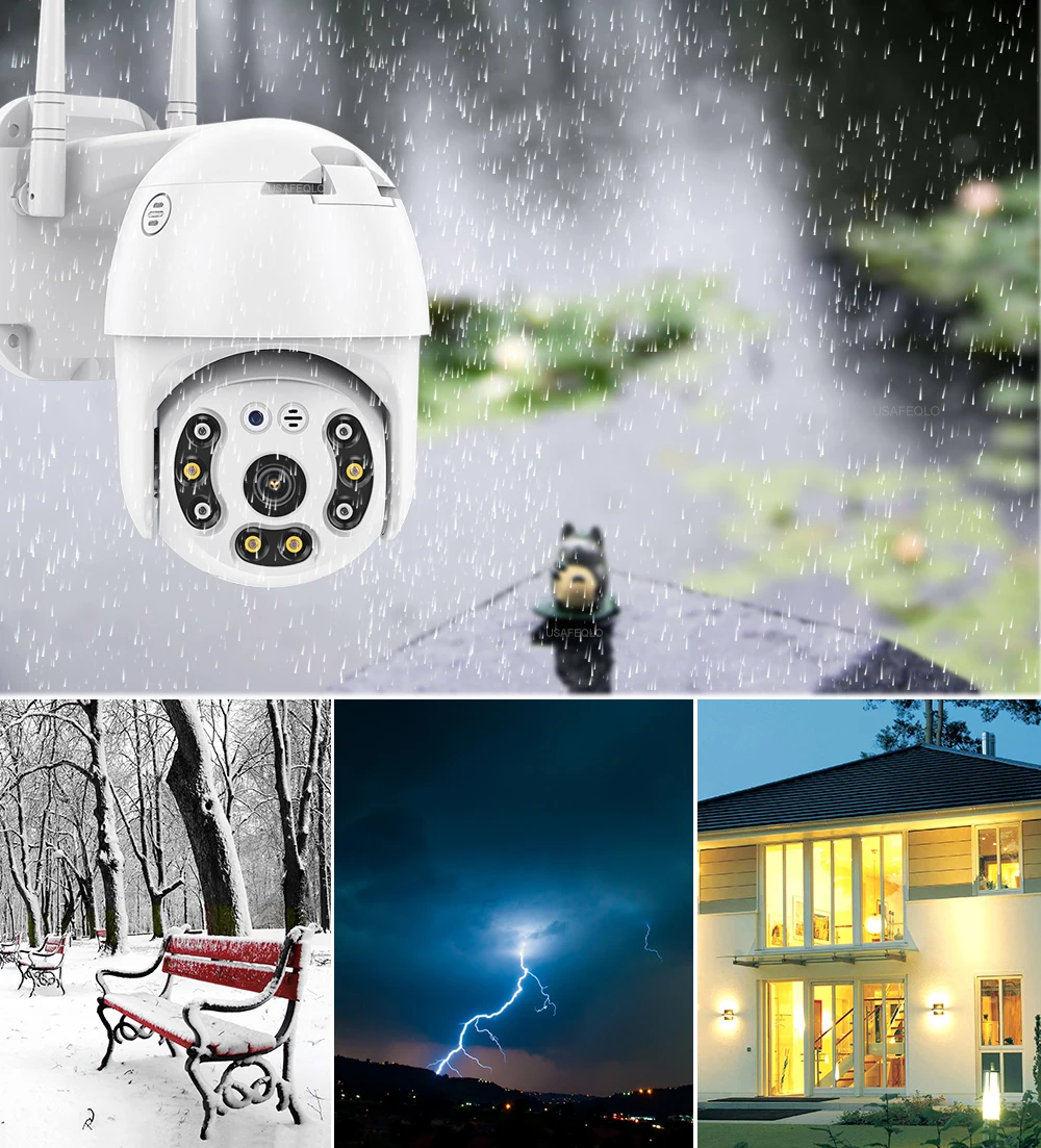 Monitor de Vigilância de Vídeo ao ar Shiwojia Inteligente Câmera Dome 4g Sim Lte Ecurity Livre 1080p H.265x Cctv Cartão sd ip Ptz 8 Segurança e Proteção
