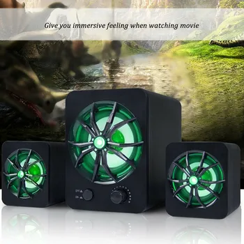 

Subwoofer New Woofer Speaker Computer USB Speakers USB Wired LED Bass Stereo Player For Laptop PC Colorful Atmosphere Light