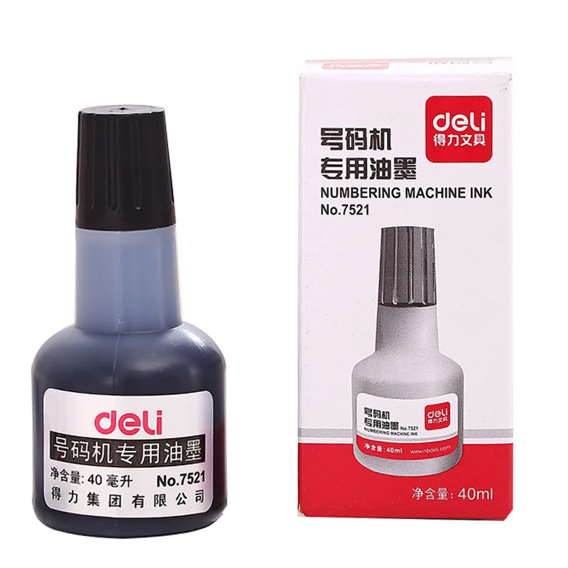 Deli 7521 Coding Machine Ink Automatic Numbering Machine Ink Price Labeller Ink 40 Ml Hit Price Ink