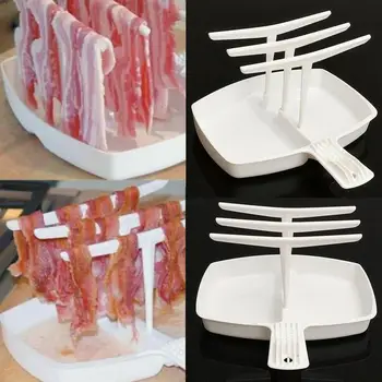 

1pcs Plastic Grill Microwave Oven Grill Bacon Fat Cow Oven Home Grill Tools Tray Kitchen Microwave Cooker Barbecue Grill