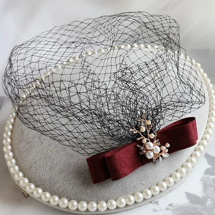 Black Wedding Party Veil Birdcage Red Bowknot Bridal Cage Veu De Noiva Accessoire Mariage Hair Accessories | Свадьбы и торжества