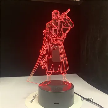 

3D-2622 One Piece 3D Lamp battery powered Light For Children Bedroom Nightlight Kids Gift Roronoa Zoro decor Led Night Light