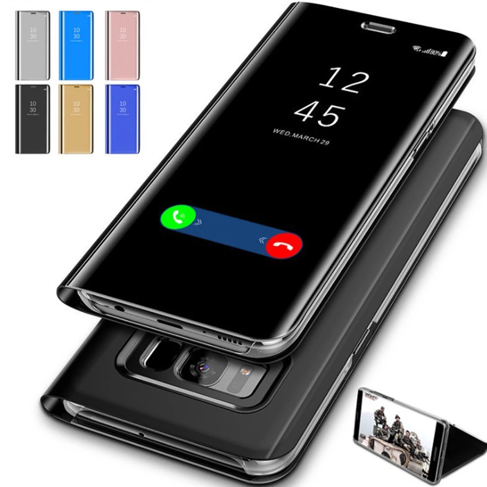 Роскошный зеркальный флип чехол для Samsung Galaxy Note 10 9 8 5 Pro M 10 20 30, мягкий модный кожаный чехол для телефона с подставкой держателем|Чехлы-книжки| | АлиЭкспресс