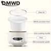 DMWD Household Electric Stewing Pot 1.2L Soup Pot Mini Slower Cooker Porridge Casserole White Porcelain Liner Breakfast Machine 6