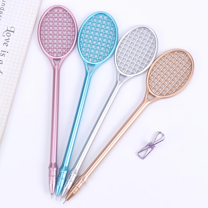 1PC Creative Simulation Badminton Racket Pen 0.5mm Creative Neutral Signature Pen Student Office School Stationery