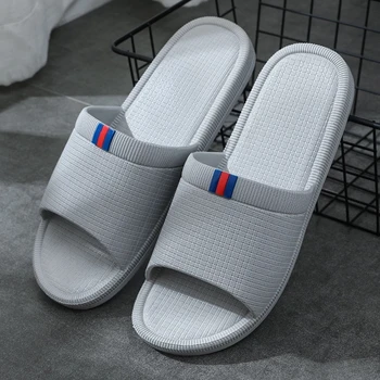 

ASIFN Men's Flip Flops Summer Slippers Solid Color Simple Soft Bottom Non-slip Indoor Bathroom Home Ladies Sandals Slides