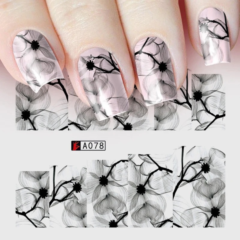 GAM BELLE 1pc Nail Flower Gel Polish Manicure Decals Nail Art Water Transfer Sticker Nail Sticker 3