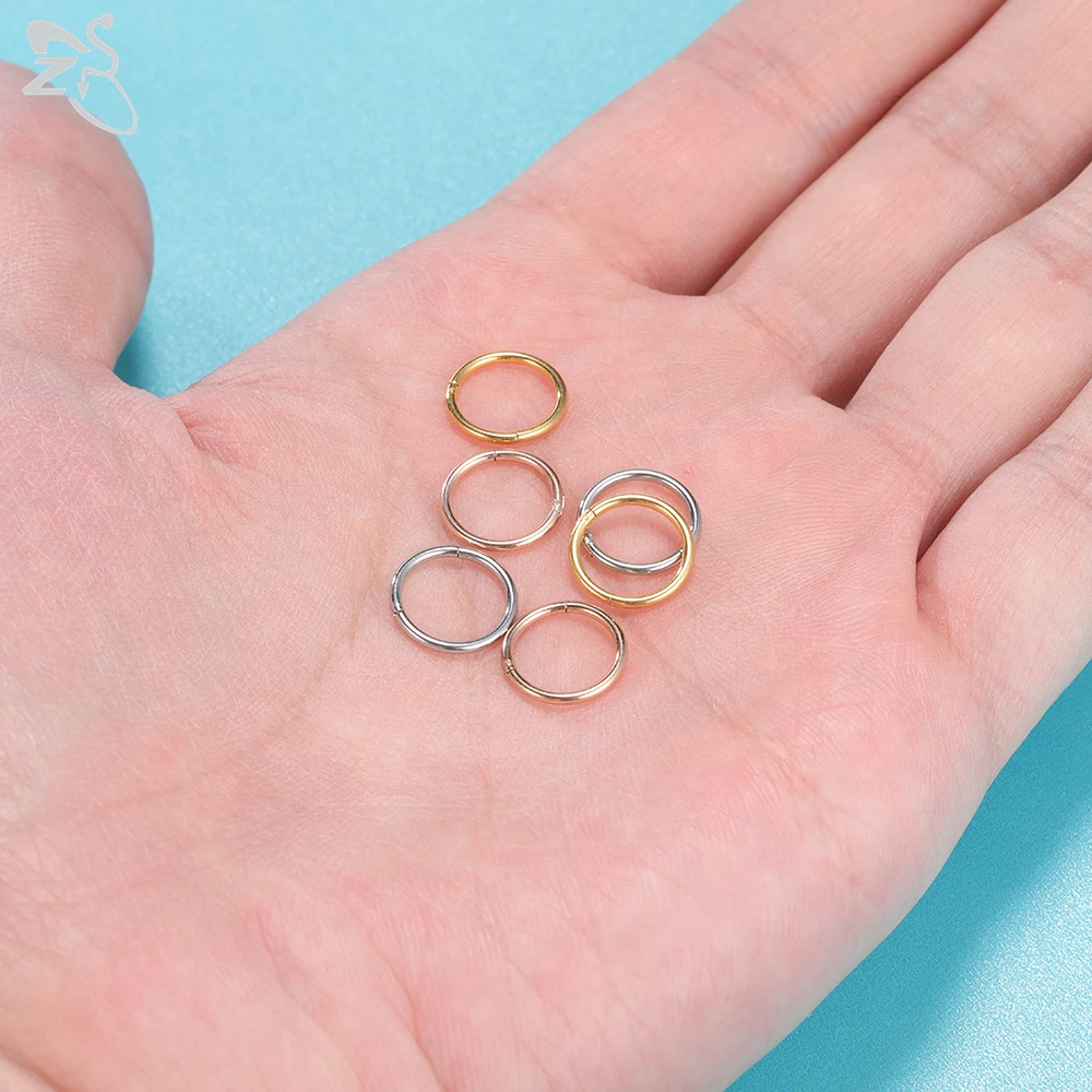 Nose rings Piercing jewelry Body piercing earrings Ear piercing jewelry Metal jewelry Hoop earrings Body piercing jewelry Body jewelry ZS 1 PC 20/18/16G Hoop 316L Stainless Steel Nose Ring Men Round Clicker Ear Cartilage Tragus Helix Piercing Jewelry 6/7/8/9/10mm