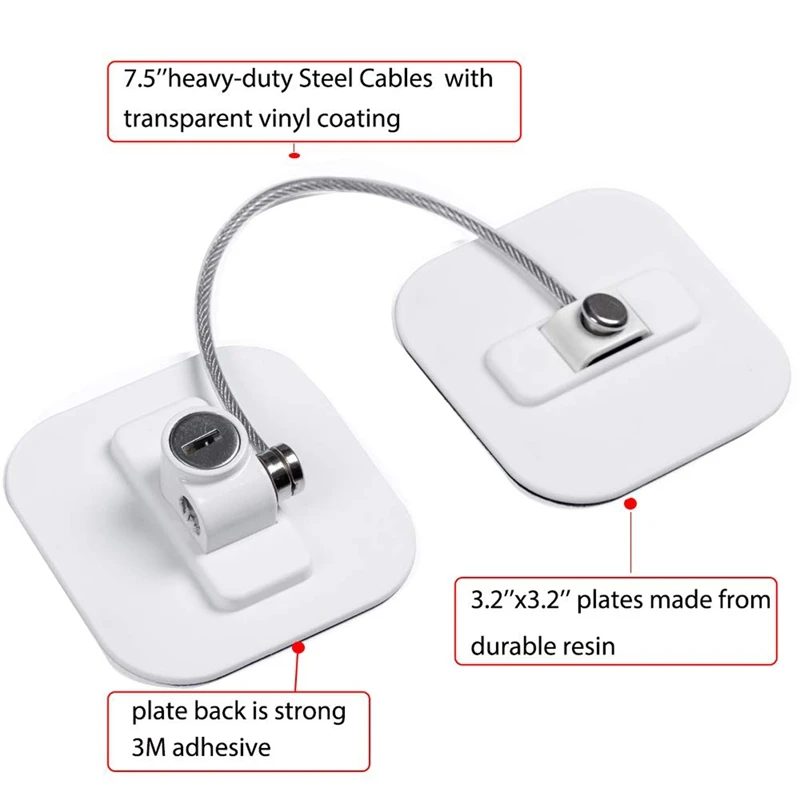 Refrigerator Lock Fridge Lock with keys Freezer Lock with Strong Adhesives