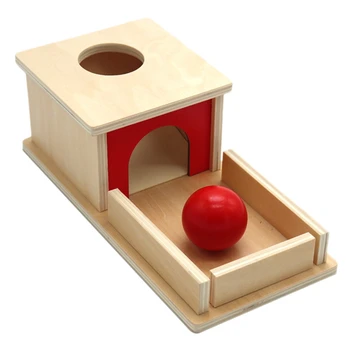 

Object Permanence Box Professional Wood Educational Toy Object Permanence Box with Tray