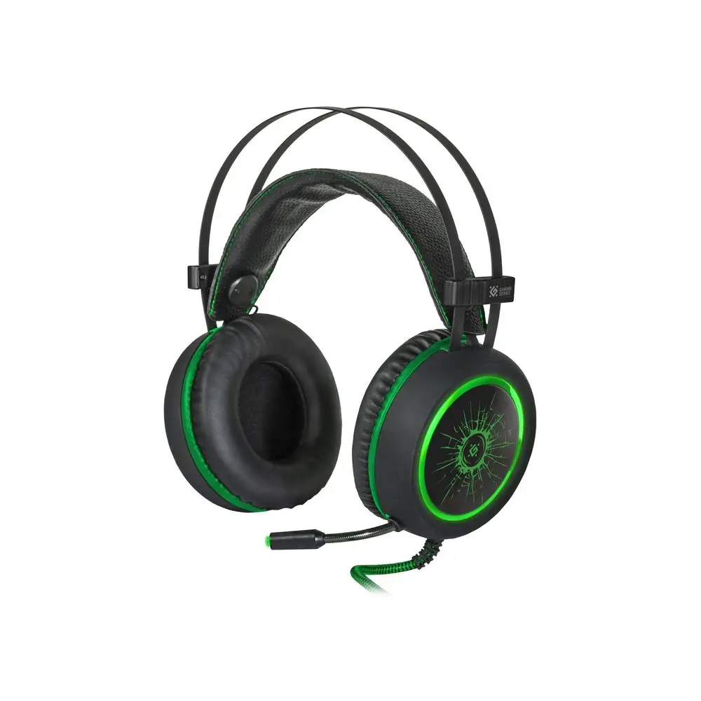 Наушники DeadFire G-530D черный+зеленый, кабель 2,2 м