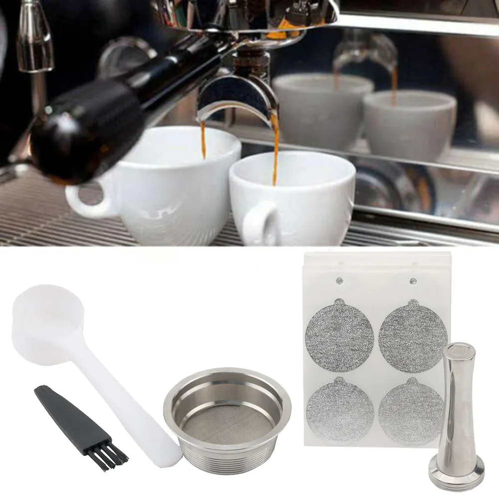 Кофейная капсула для ресторана, бара, набор для LAVAZZA, MIO, многоразовые фольга, стручки, ложка-кисточка, зажим, столовая кофейная посуда