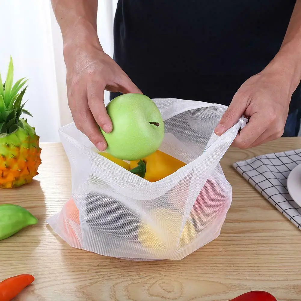 5 шт./компл. сумка для хранения товаров сетчатая ткань сумка многоразовый шнурок сумочки в виде фруктов D6