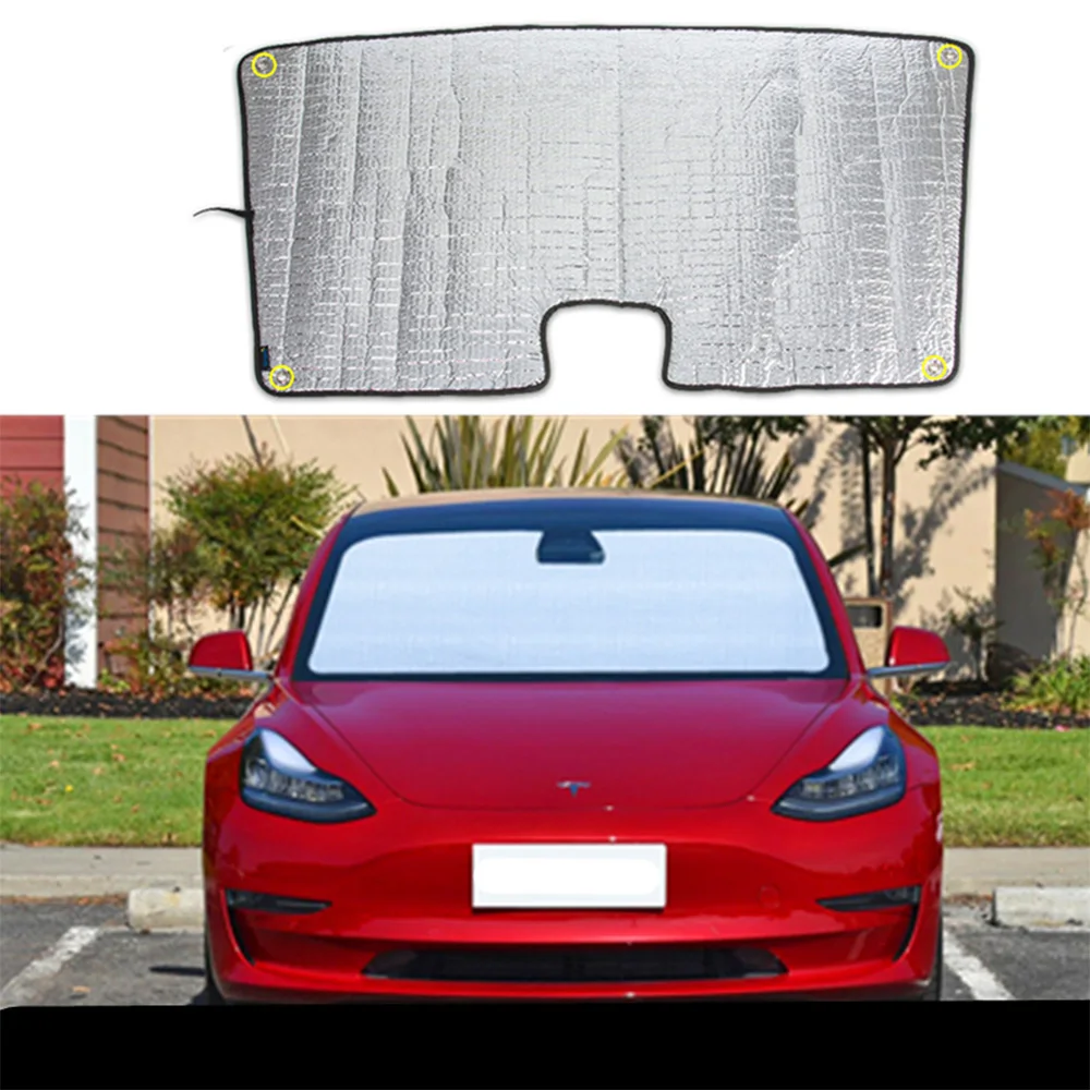 

Car Windscreen Front Windshield Sunshade Auto Sun Shade For Tesla Model 3 2017 2018 2019 2020 Car Styling