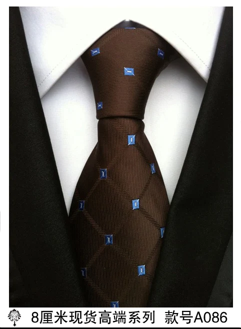 Шелковый плотный тканевый Галстук Пейсли для мужских галстуков дизайнерские модные мужские галстуки 8 см темно-синий и красный полосатый галстук свадебное платье - Цвет: A086