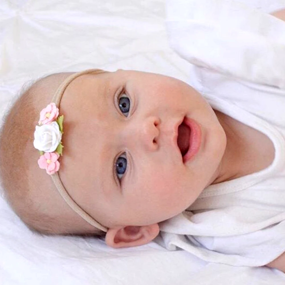 3 шт./компл. для маленьких девочек с цветами новорожденных нейлон Обнаженная