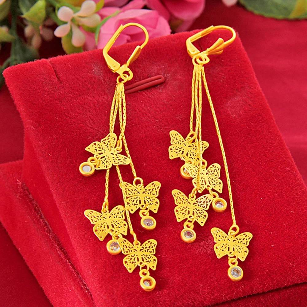

Butterfly Shaped Women Dangle Earrings Yellow Pretty Female Charm Jewelry Gift