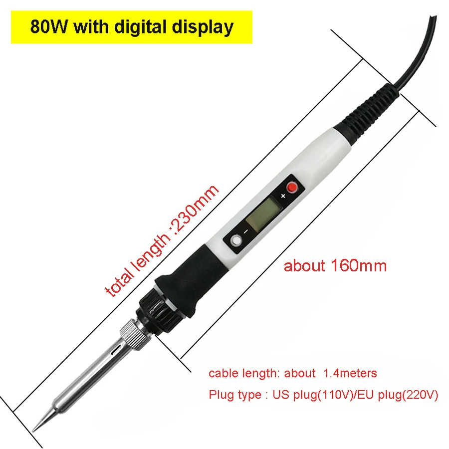 best soldering iron for electronics 80W Digital Electric Soldering Iron Kit Set Temperature Adjustable 220V 110V  Welding Tool  Ceramic Heater Soldering Tips Rework electric soldering iron