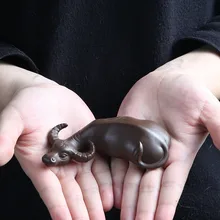 Китайский Чай домашнее животное кунг-фу Чай аксессуары из фиолетовой глины под буйвола и ребенка украшение, приносящее удачу ремесленных творческий ручной подарок режим животных