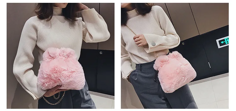 

Bucket bag plush bag simple shoulder diagonal women's bag