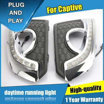 

2Pcs Car styling Ultra Bright LED Daytime Running lights for Chevrolet Captiva 2016-2017 Waterproof Auto Car DRL LED Fog light