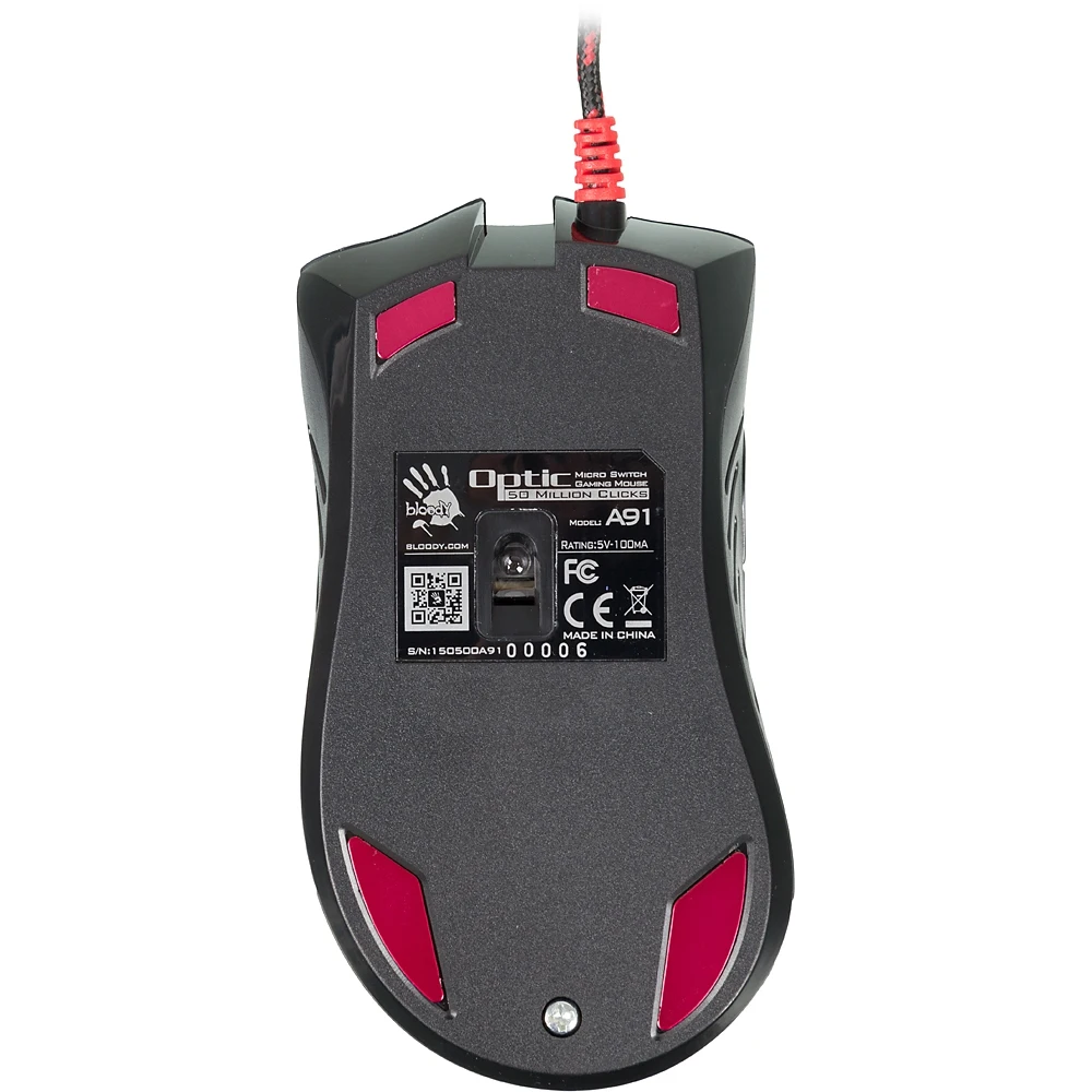 Мышь A4 Bloody A91 Blazing черный оптическая(4000dpi) USB2.0(8but
