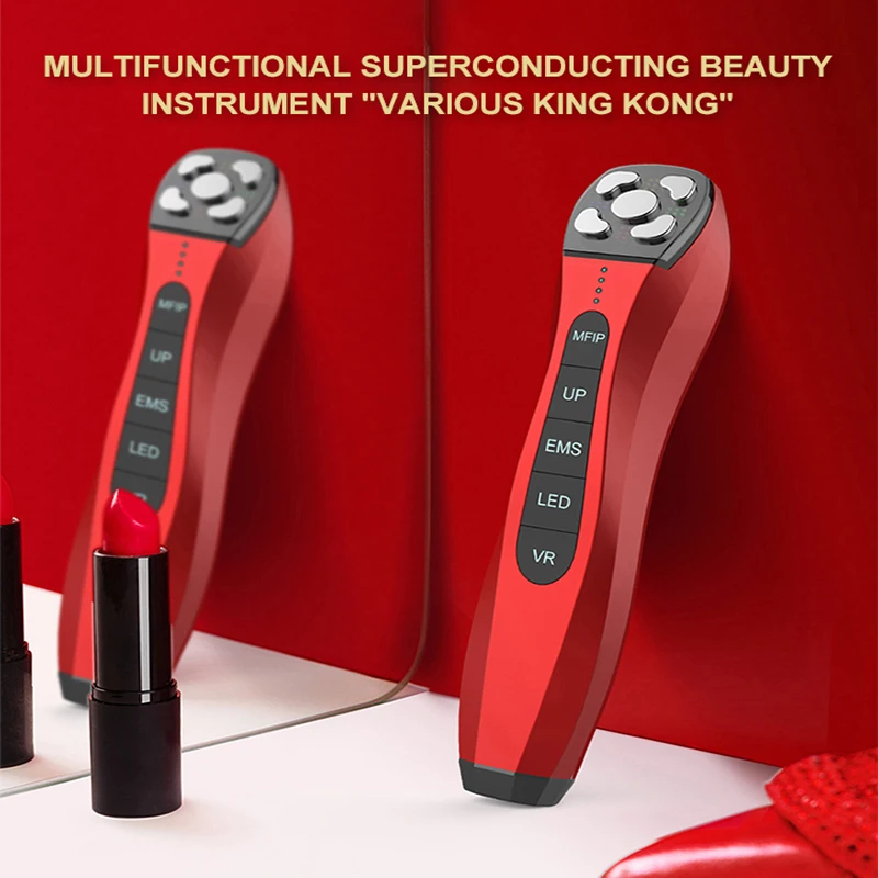  Skin Tightening Machine 5 in 1 Beauty Device EMS with 3 Color Lights for Deep Cleanse MFIP/RF Facia