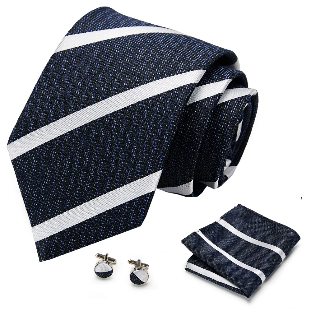 

New Plaid men ties set Extra Long Size 145cm*8cm Necktie navy blue Paisley Silk Jacquard Woven Neck Tie Suit Wedding Party