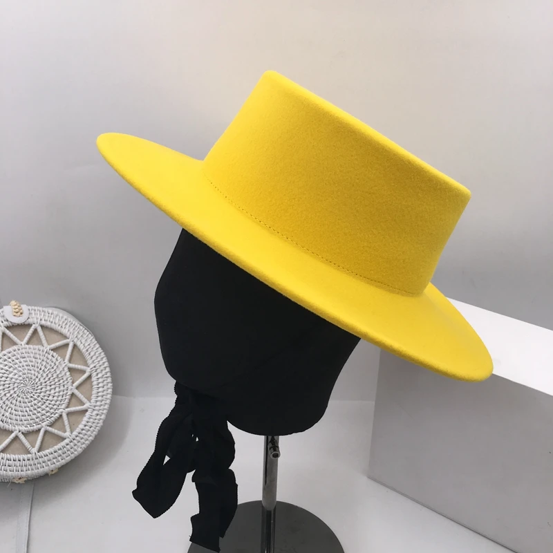 Женская шерстяная шляпа с плоским верхом элегантная светильник я от homburg