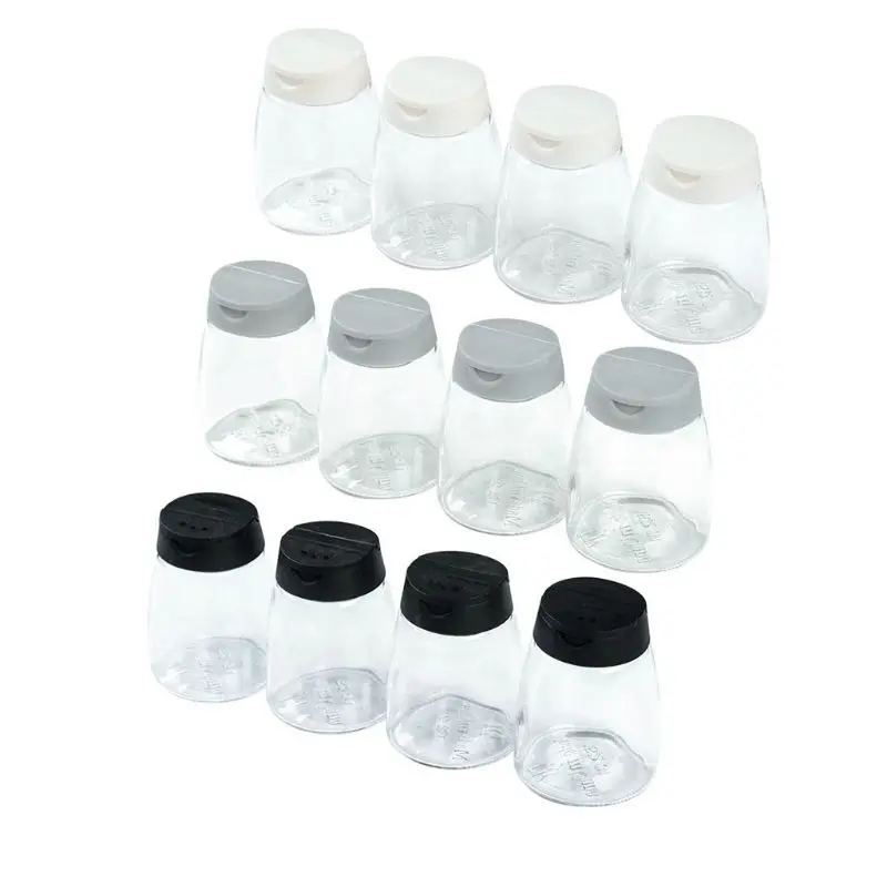 

2020 New 4pcs Double Lid Kitchen Spice Salt Pepper Shaker Can Jar Cruet Bottle Condiment