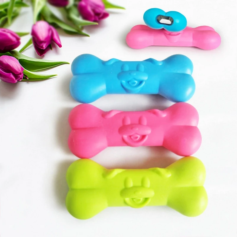Разные цвета игрушка для собаки в форме косточки Форма резиновая интерактивная