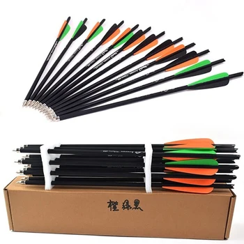 

12pcs/lot Target Hunting Arrows Crossbow Bolt 16/20 Inches Crossbow Carbon Arrow Spine 400 for Crossbow Archery Hunting Shooting